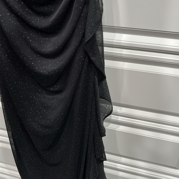 Connected appeal black dress 1 shoulder size  12  little shimmer Good Condition - Picture 5 of 10
